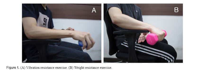research study powerball vs dumbbell