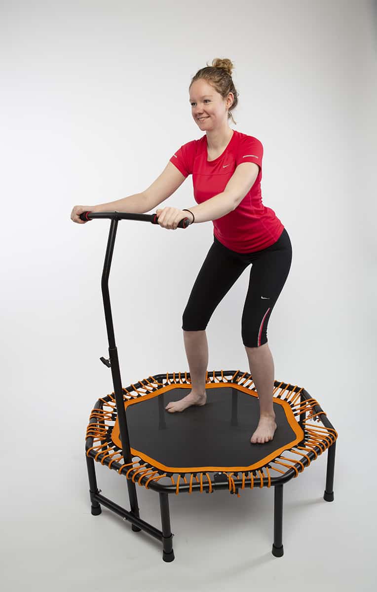 squat position trampoline