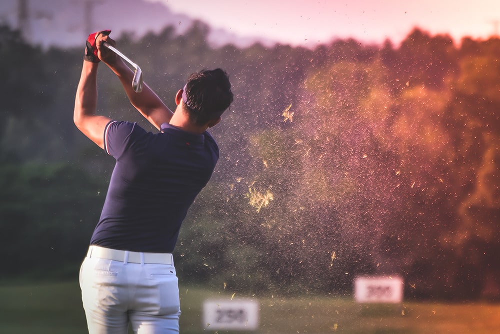 man playing golf